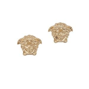 Gold Versace medusa stud earrings